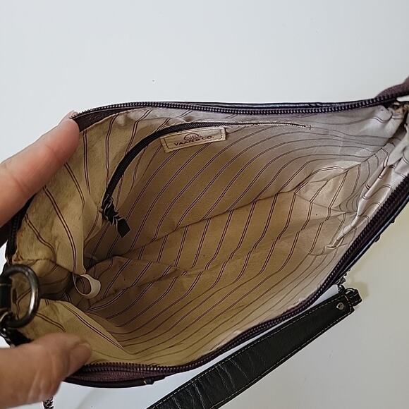 Vaan & Co‎ Supple Leather Carbon Black Hobo Shoulder Bag Chain Strap Classic - Picture 5 of 12